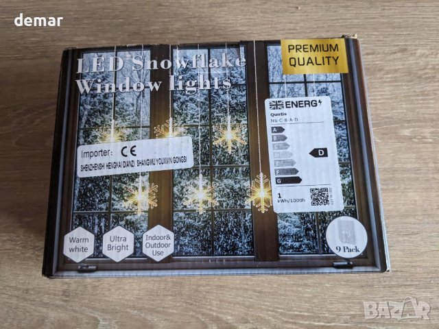 Коледни светлини за прозорци и стени със снежинки, снимка 9 - Декорация за дома - 42829646