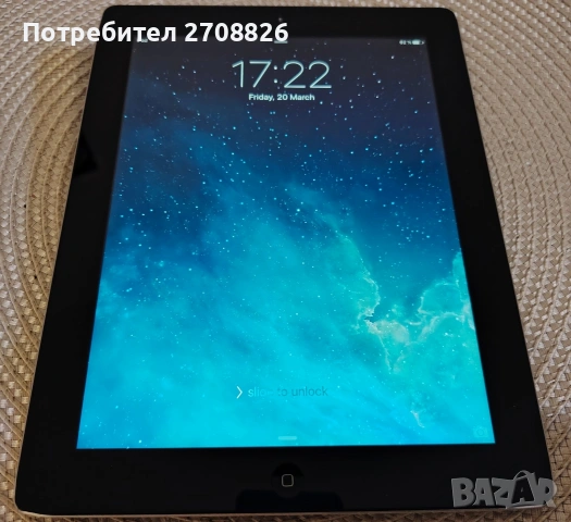 БАРТЕР /ПРОДАЖБА ! Apple iPad Wi-Fi 3rd Gen 16GB черен MC705KN зарядно, снимка 2 - Таблети - 54003431