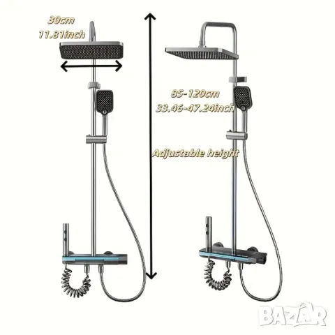 🚿 Луксозна душ система с LED дисплей и осветление – За баня, която впечатлява!, снимка 3 - Душове - 49203759