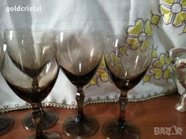 Ретро кристални чаши за винох, снимка 5 - Антикварни и старинни предмети - 42769267