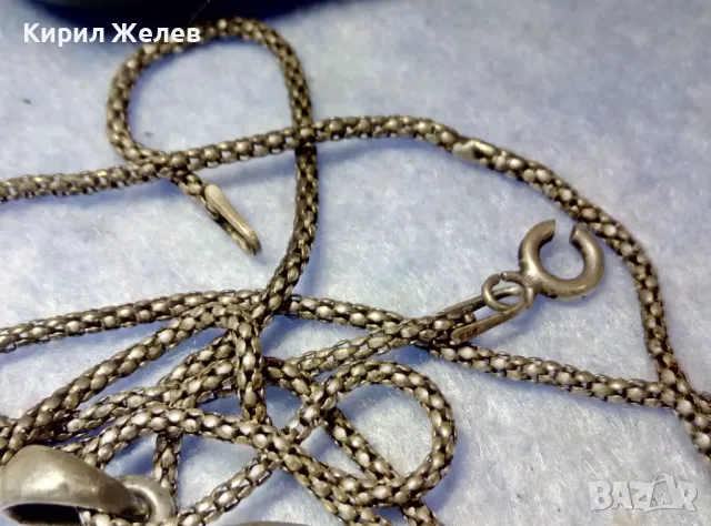 ФЛОРАЛЕН СРЕБЪРЕН МЕДАЛЬОН сФИНА СРЕБЪРНА ВЕРИЖКА СРЕБРО 925 с НУЖДА от РЕМОНТ на ЗАКОПЧАЛКАТА 49776, снимка 8 - Колиета, медальони, синджири - 50421443