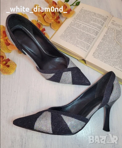 Уникални бутикови остри дамски обувки на ток номер 38 