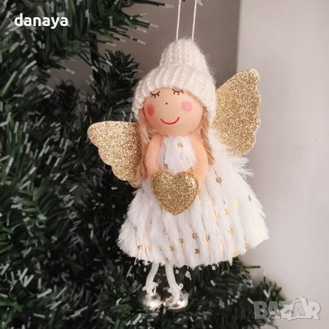 4212 Коледна фигурка Ангелче с плетена шапка, 14 см, снимка 4 - Декорация за дома - 42745362