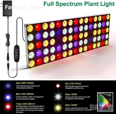 Нова Пълноспектърна LED светлина за растения на закрито Дом Градина, снимка 5 - Други стоки за дома - 42385450