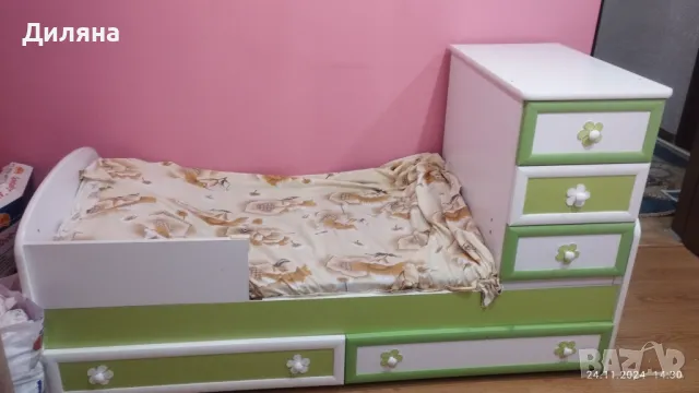 Детско легло 2в1, снимка 3 - Кошарки - 48091619