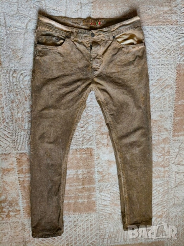 Италиански дънки Alcott 53, слим, № 36 (L), шоколадов цвят, снимка 3 - Дънки - 54025568