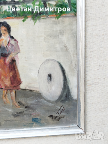 Авторска картина рисувана с маслени бои върху платно/подписана , снимка 3 - Картини - 44717671