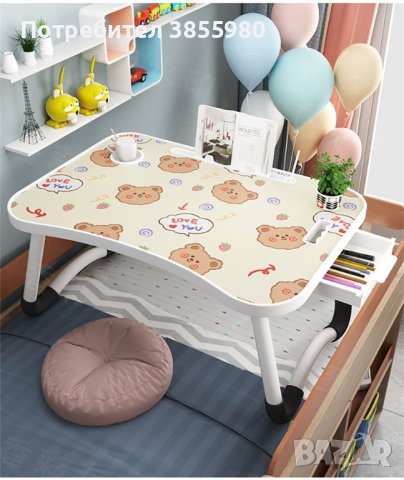 Мини детска масичка с чекмедже и място за чаша, снимка 3 - Мебели за детската стая - 42636668