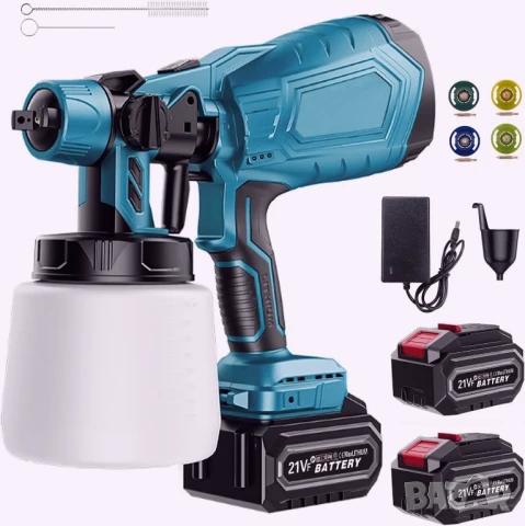 Нов акумулаторен пистолет за боядисване с 2 батерии на най-добра цена!, снимка 9 - Други инструменти - 51291071