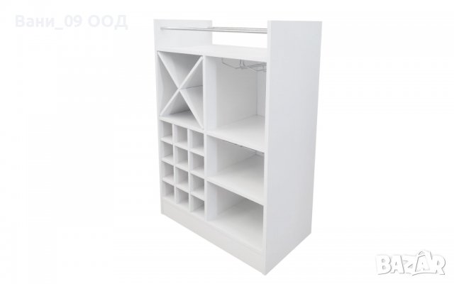 Шкаф/етажерка за вино в бял цвят, снимка 4 - Шкафове - 39660914