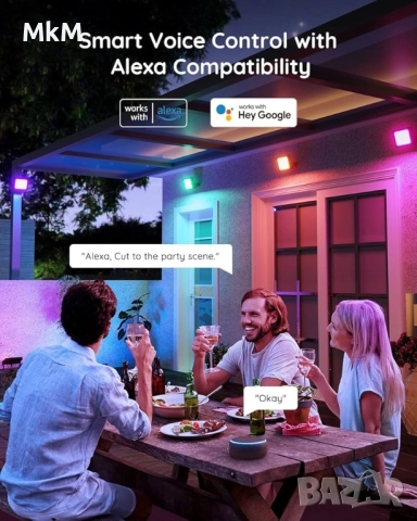 WiFi RGBICWW LED Външни Прожектори Govee Flood Lights - 46р Комплект, снимка 4 - Външни лампи - 52368564