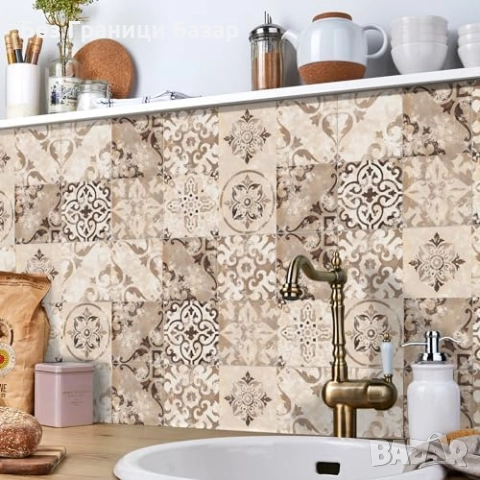 Нови винтидж самозалепващи плочки 24 броя водоустойчиви за кухня баня, снимка 2 - Други - 52497756