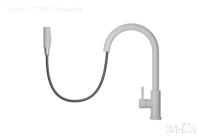 Сив смесител за кухня с издърпваща се глава и 2 режима на струя - 9600, снимка 3 - Смесители - 48615162