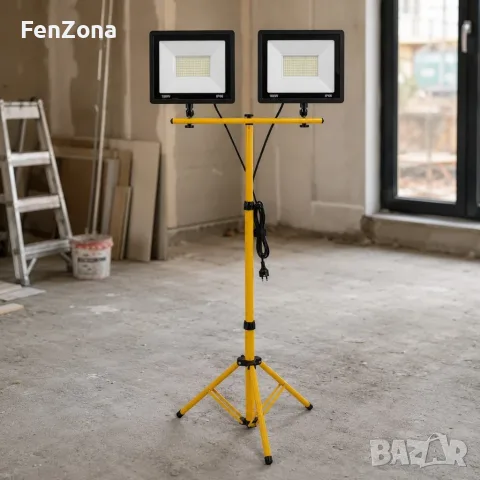  LED работна лампа с тринога и два прожектора 100W IP66