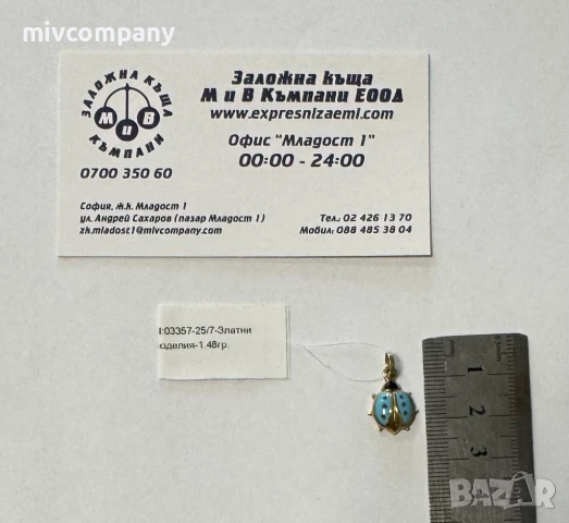 Златна Висулка 1.48гр , снимка 7 - Колиета, медальони, синджири - 50858697