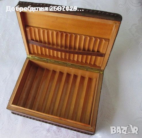 Табакери: стара дървена кутия, хумидор, метал, кожа, кожена, антика, снимка 14 - Антикварни и старинни предмети - 31812766