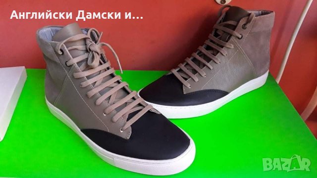 Английски мъжки кецове естествена кожа-велур 