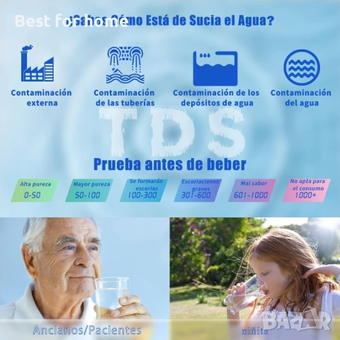 Poctme  5 в 1 тестер за вода -  pH/TDS/EC/Соленост/Температура, снимка 4 - Друга електроника - 51855880