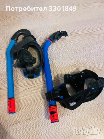 Водни очила и шнорхел, с темперирано стъкло