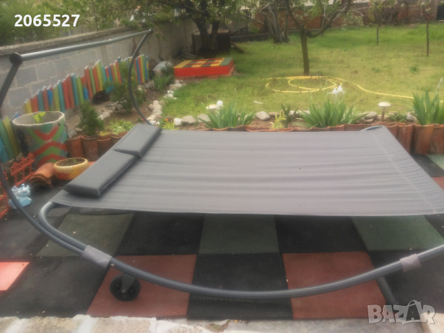Градински двоен шезлонг, снимка 3 - Градински мебели, декорация  - 36480005