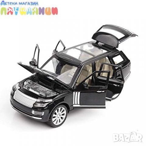 Метален джип със зук и светлини Range Rover черен 1/24, снимка 3 - Коли, камиони, мотори, писти - 29813972
