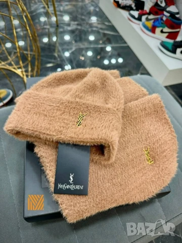 шапка и шал в кутия ysl saint laurent 
