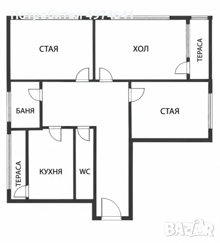 Тристаен апартамент 90кв.м Надежда 4