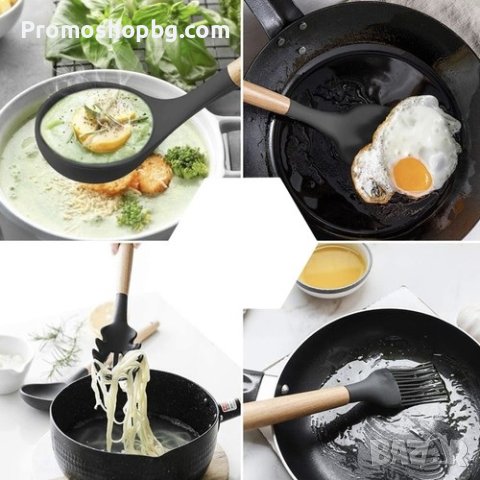 Комплект силиконови прибори за готвене Ruhhy, 12 части, снимка 5 - Други стоки за дома - 42165954