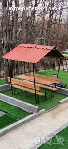 Градинска беседка пейка шатра, снимка 2 - Градински мебели, декорация  - 48302279