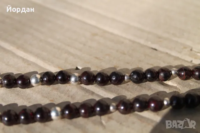 Колие от сребро и гранат, снимка 4 - Колиета, медальони, синджири - 49085057