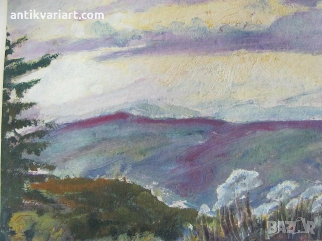 60-те Картина Н.Костов масло върху картон, снимка 5 - Картини - 31821233