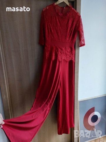 дълъг червен гащеризон