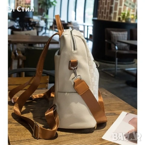 💕Чанта-раница Whitney Beige цвят екрю, снимка 5 - Чанти - 53943917