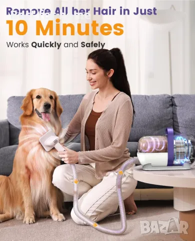 Грууминг вакуумна станция за кучета и котки от Oneisall Pet grooming vacuum kit LM5, снимка 10 - Други стоки за животни - 48460318