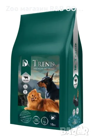 Dr. Trend Пълноценна суха храна за кучета от едри породи с говеждо 15 кг.