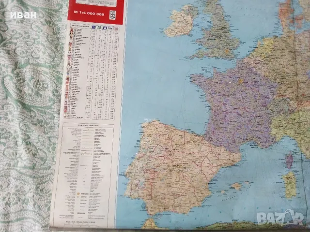 Пътна карта на Европа М 1:400000, снимка 3 - Други ценни предмети - 50393329