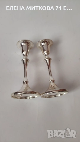 Двойка елегантни посребрени свещници, снимка 4 - Декорация за дома - 53396848