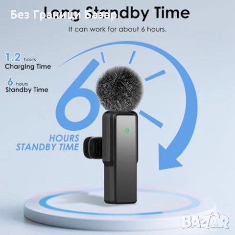 Нов Безжичен лавалиерен микрофон 2 броя за iPhone Android USB-C Lightning, снимка 7 - Микрофони - 53280290