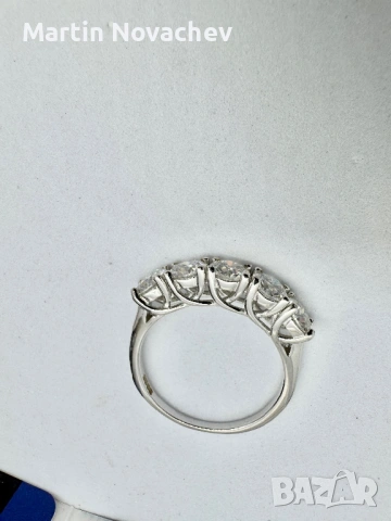 Сребърни пръстен с мойсанит (Диамант) 2.5 карата, снимка 7 - Пръстени - 54117348