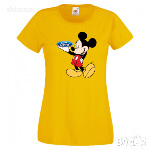 Дамска тениска Mickey Mouse Ford .Подарък,Изненада,, снимка 10 - Тениски - 36528686