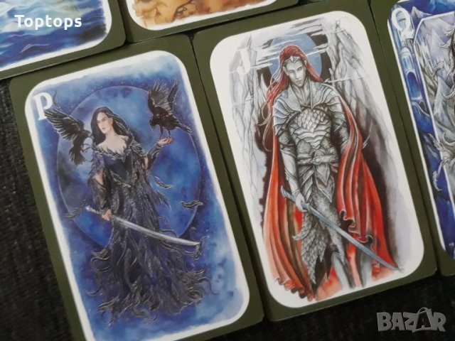 80 таро карти с кант и малка книжка: Fantastic Myths and Legends Tarot, снимка 13 - Карти за игра - 34436817