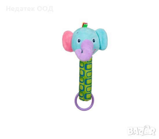 Плюшена дрънкалка, слонче и дъвкалка, 22 см