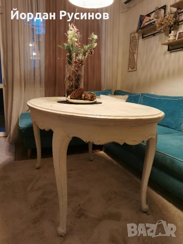 Масивна барок прованс разтегателна трапезна маса винтидж шабишик