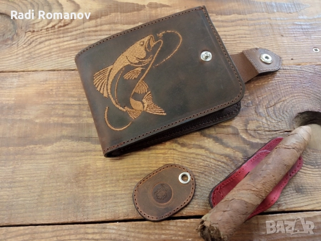 Ръчно изработен мъжки кожен портфейл , снимка 3 - Портфейли, портмонета - 52187162