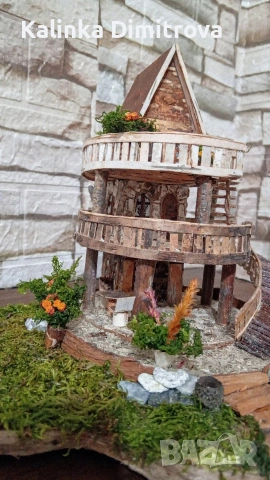 Къща с цветя на три нива-ръчна изработка., снимка 2 - Декорация за дома - 53055284