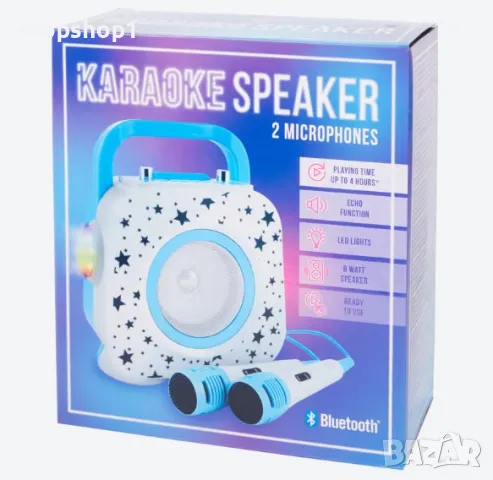 Bluetooth Караоке Колона с 2 микрофона 