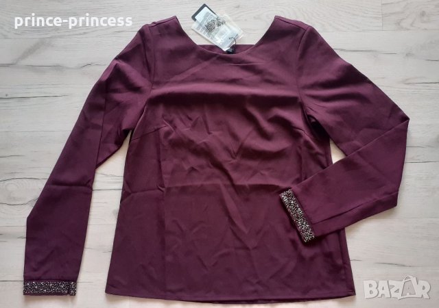 Дамска Блуза бордо с декорация