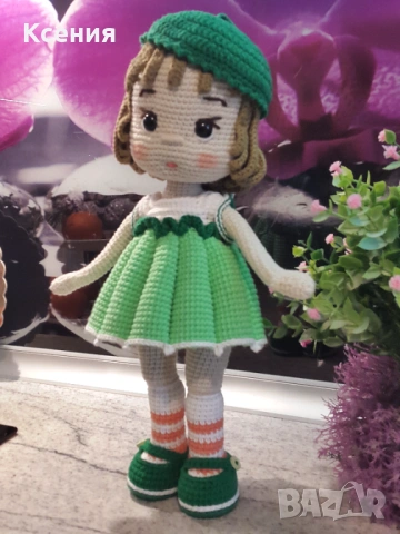 Плетена играчка Кукла Белла, Ръчно изработена, Перфектен подарък, снимка 12 - Плюшени играчки - 48936121