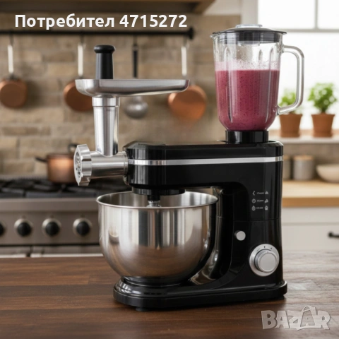 Кухненски робот Michelino 3в1: Планетарен миксер, блендер и месомелачка за лесно и бързо готвене, снимка 2 - Миксери - 53244350