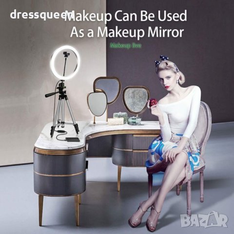 2642 LED ринг лампа с трипод, снимка 4 - Селфи стикове, аксесоари - 37426157